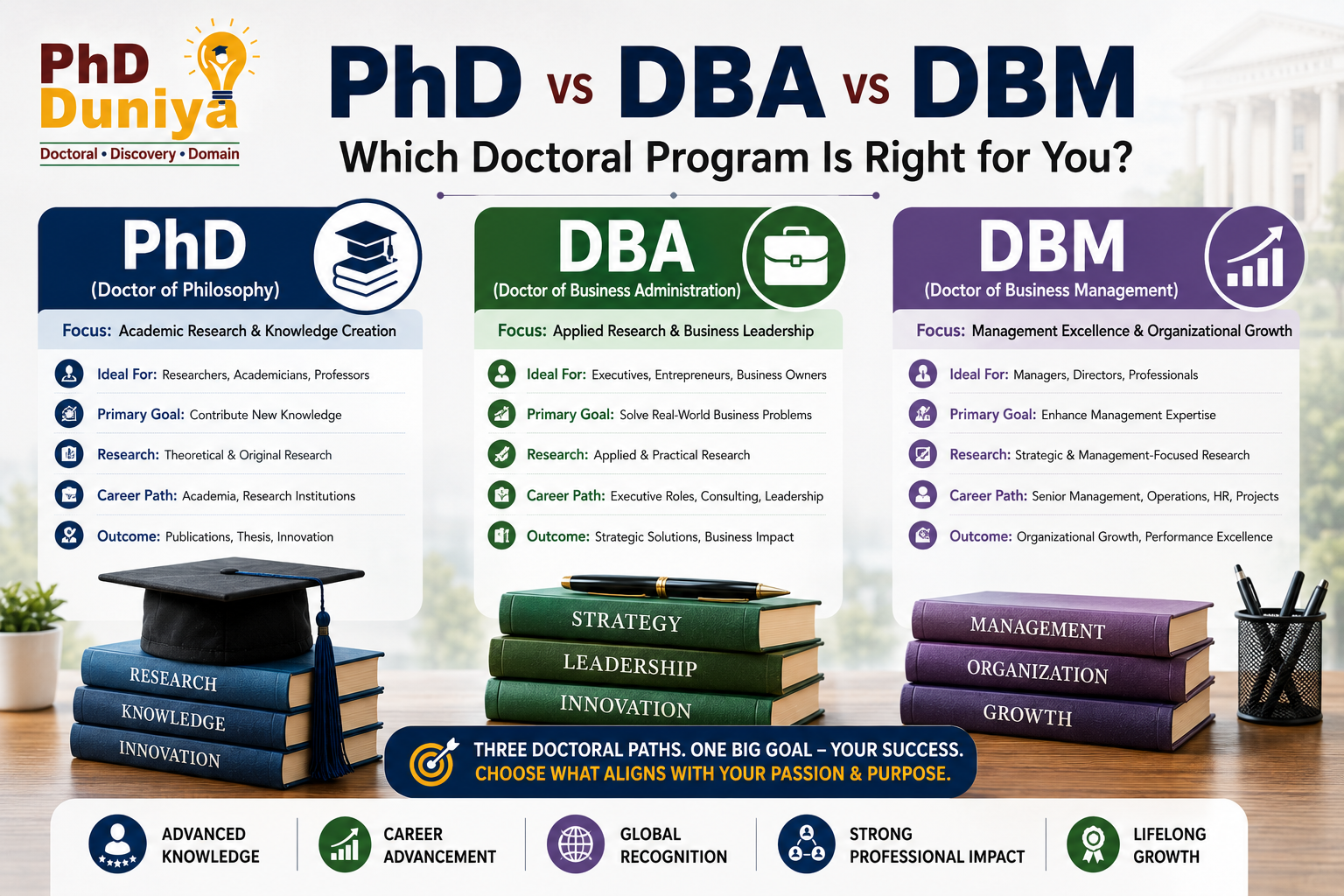 PhD vs DBA vs DBM: Which Doctoral Program Is Right for You?